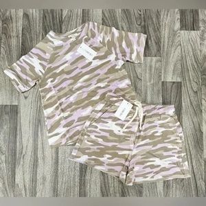 Como Blu | Camo Print Lounge Short Set in Purple/Tan (Style #9)